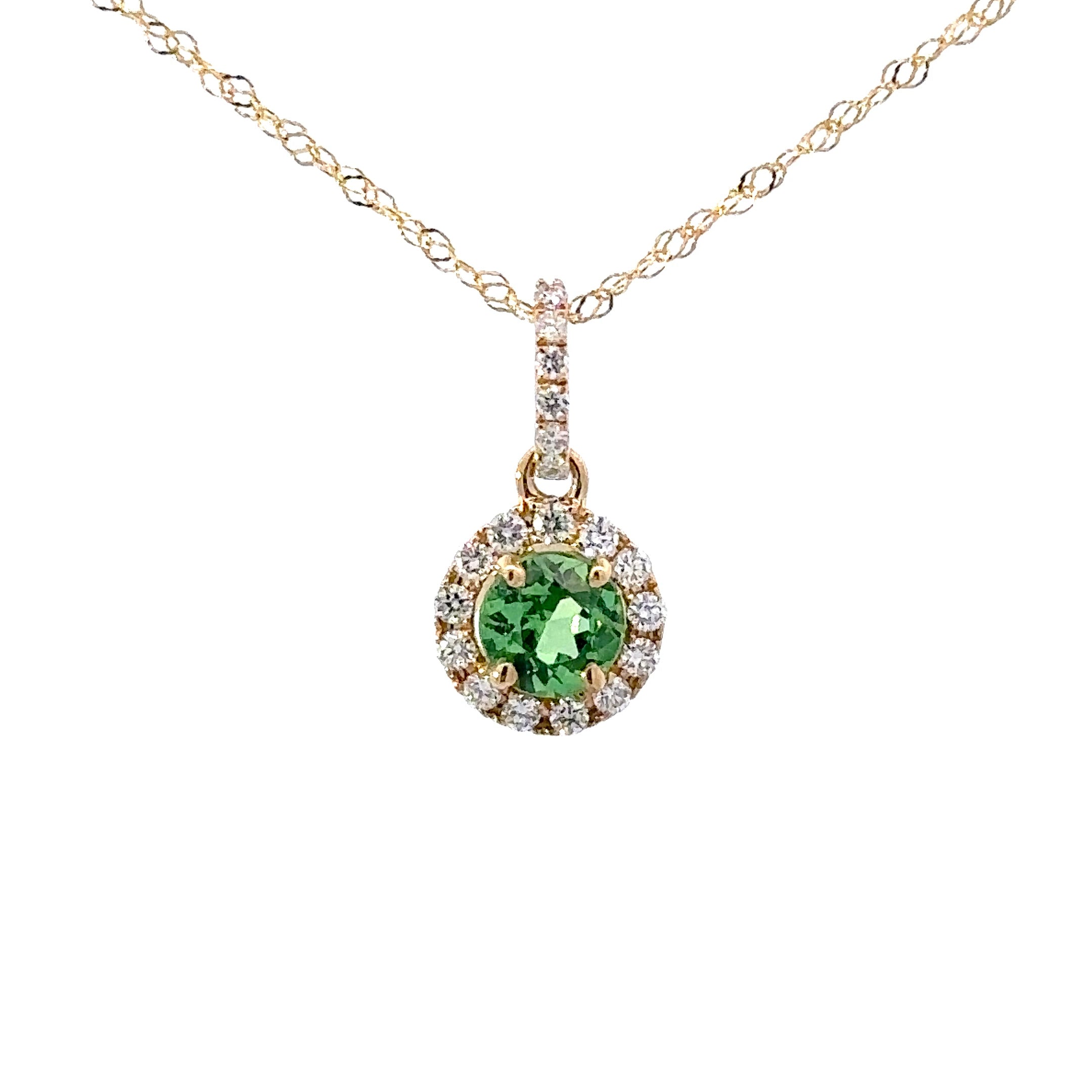 10KT Yellow Gold Pendant with Tsavorite Garnet online